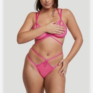 Victoria's Secret Vibrant Pink Mesh Lingerie Brand New